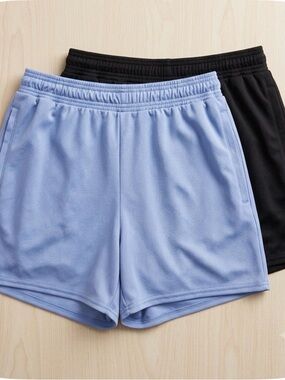 REAL ESSENTIALS DryFit Athletic Mesh Shorts 2 Pairs Men’s XL Light Blue Black
